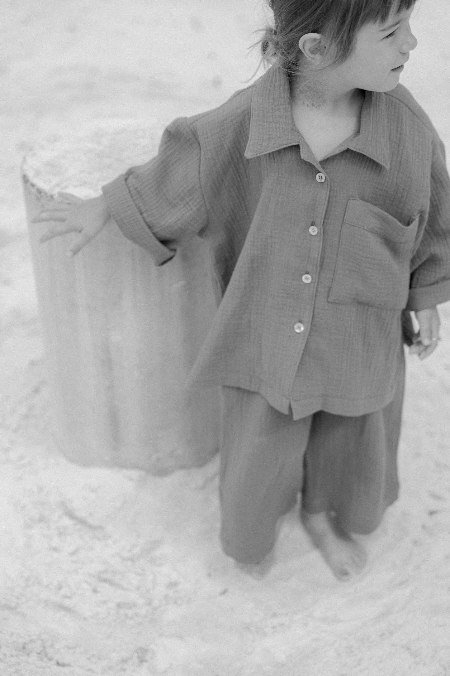 muslin shirt light blue / vel. 98