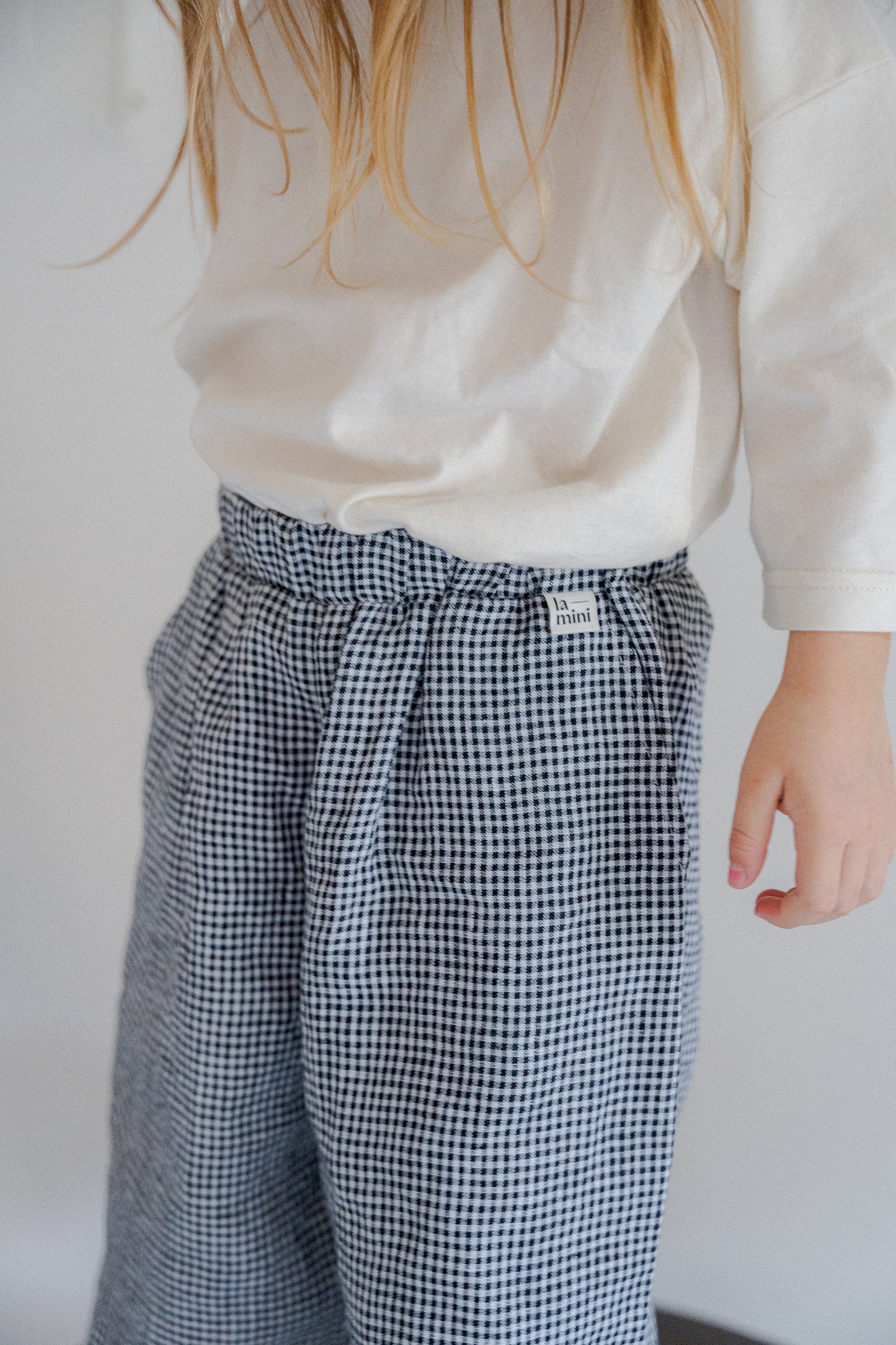 wide leg gingham linen pants