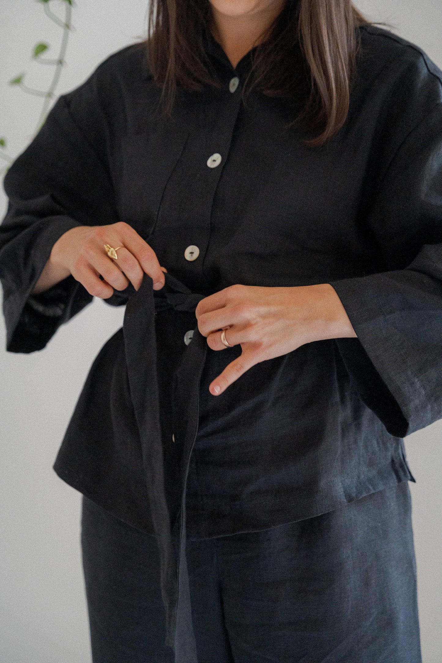 pyjama style linen shirt