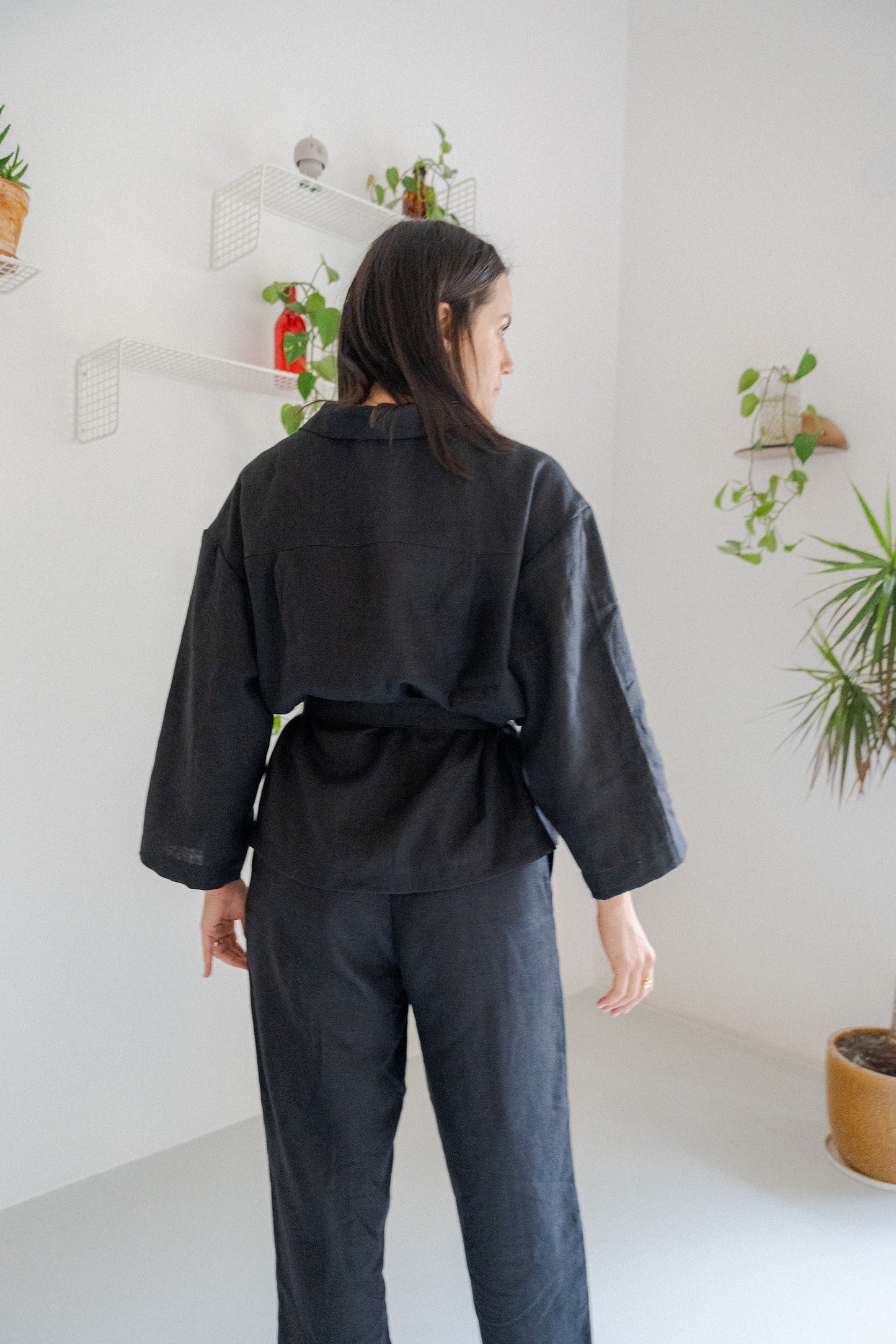 pyjama style linen shirt