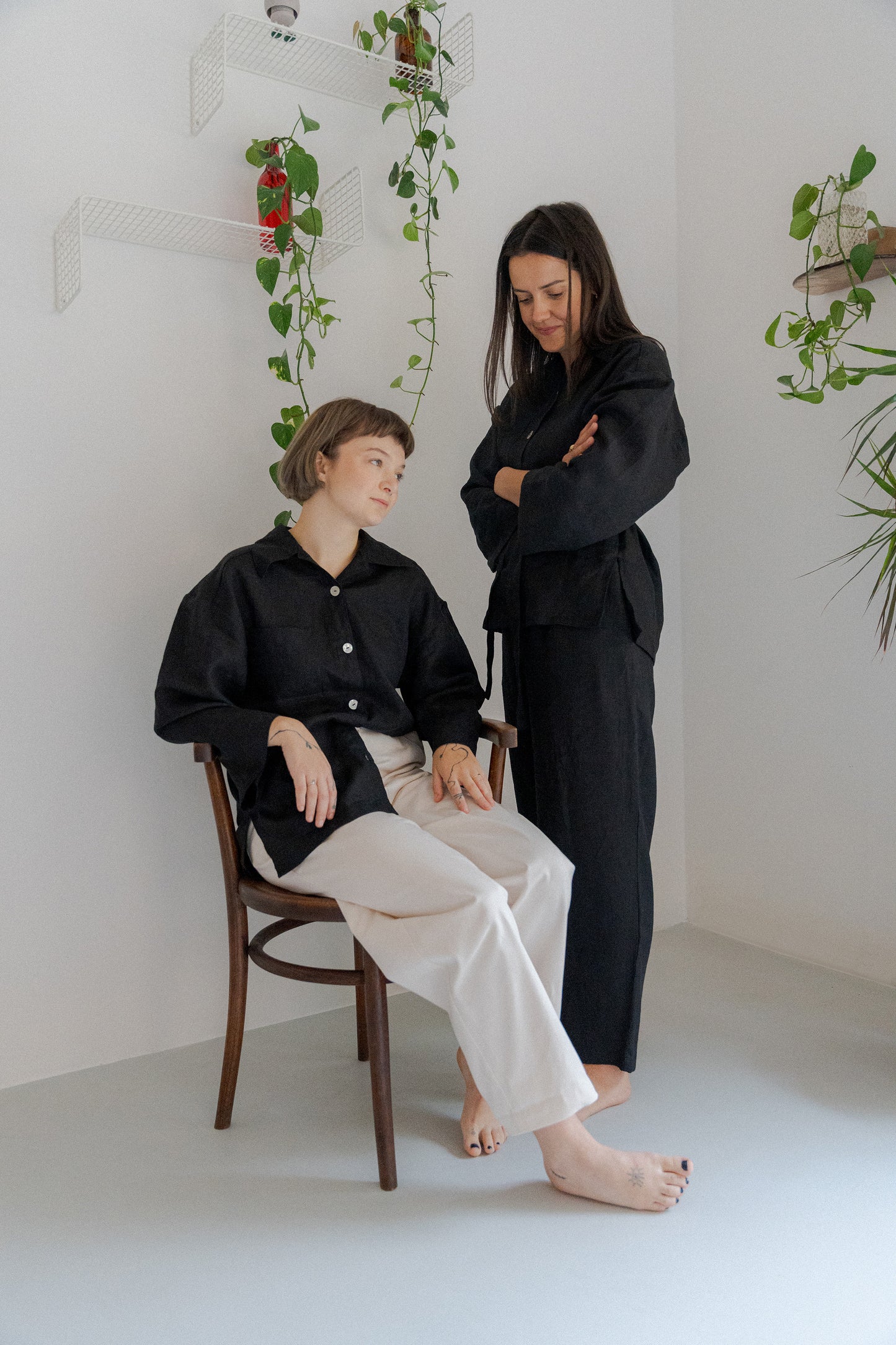 pyjama style linen shirt