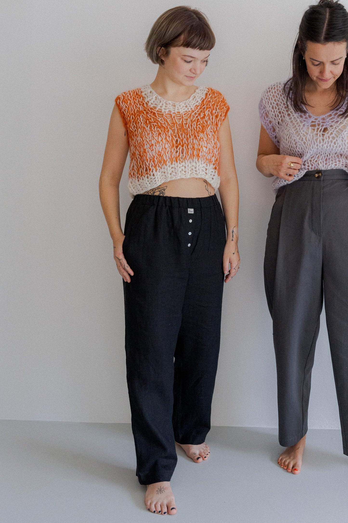 pyjama style linen trousers