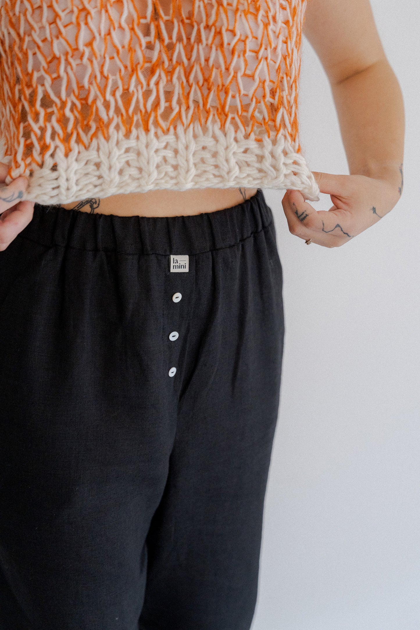 pyjama style linen trousers