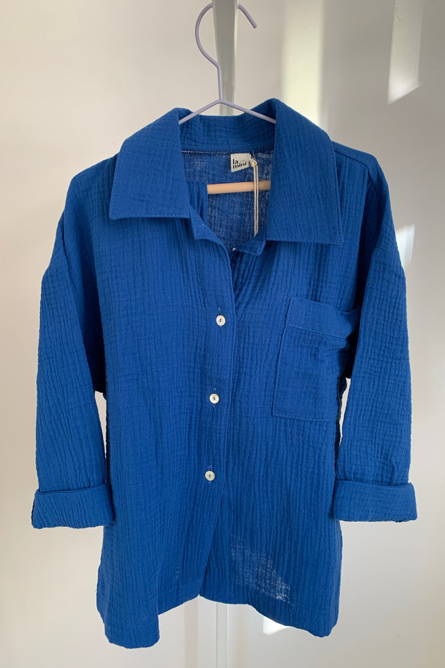 muslin shirt cobalt blue / vel. 110