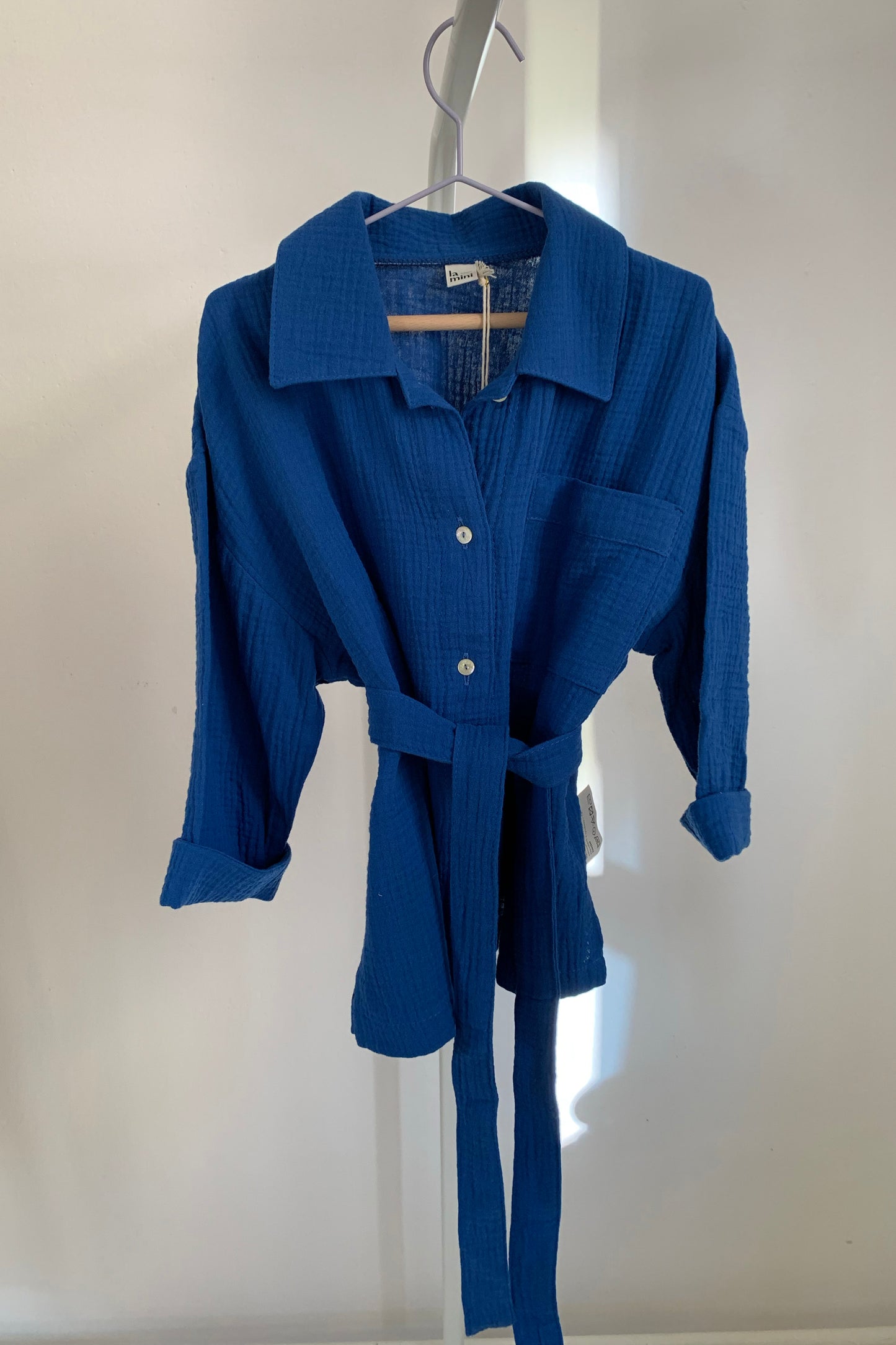 muslin shirt cobalt blue / vel. 110