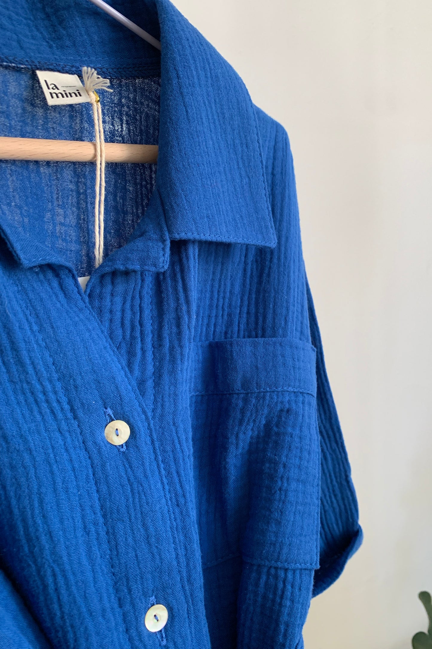 muslin shirt cobalt blue / vel. 110
